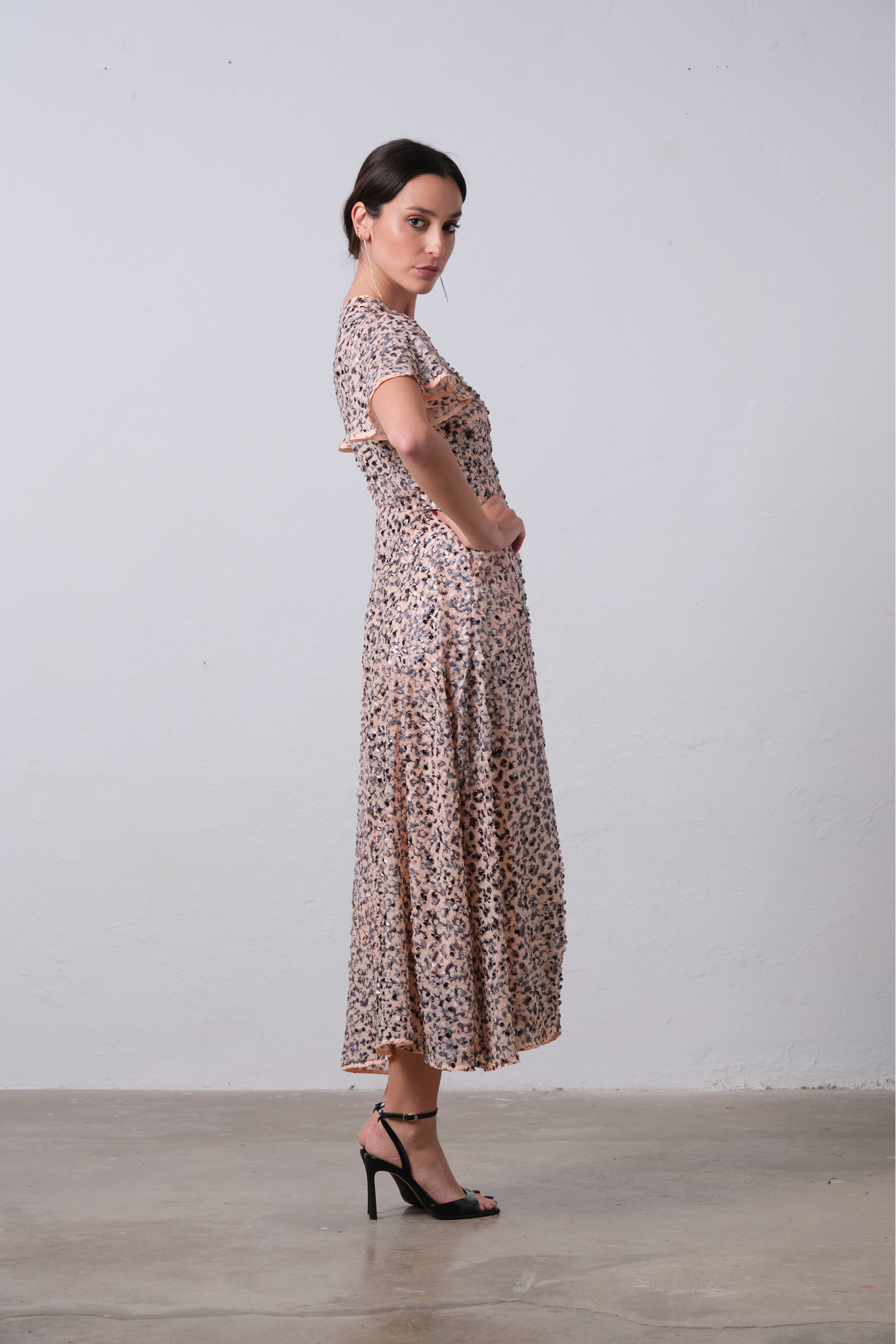 NON SIGNÉ Vestido Midi Manga Corta